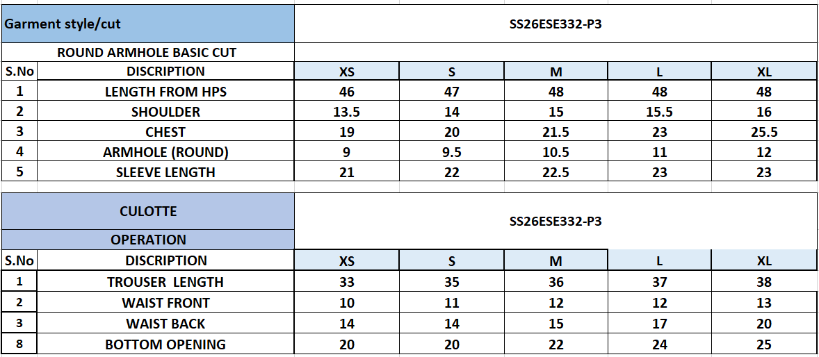 Size Chart