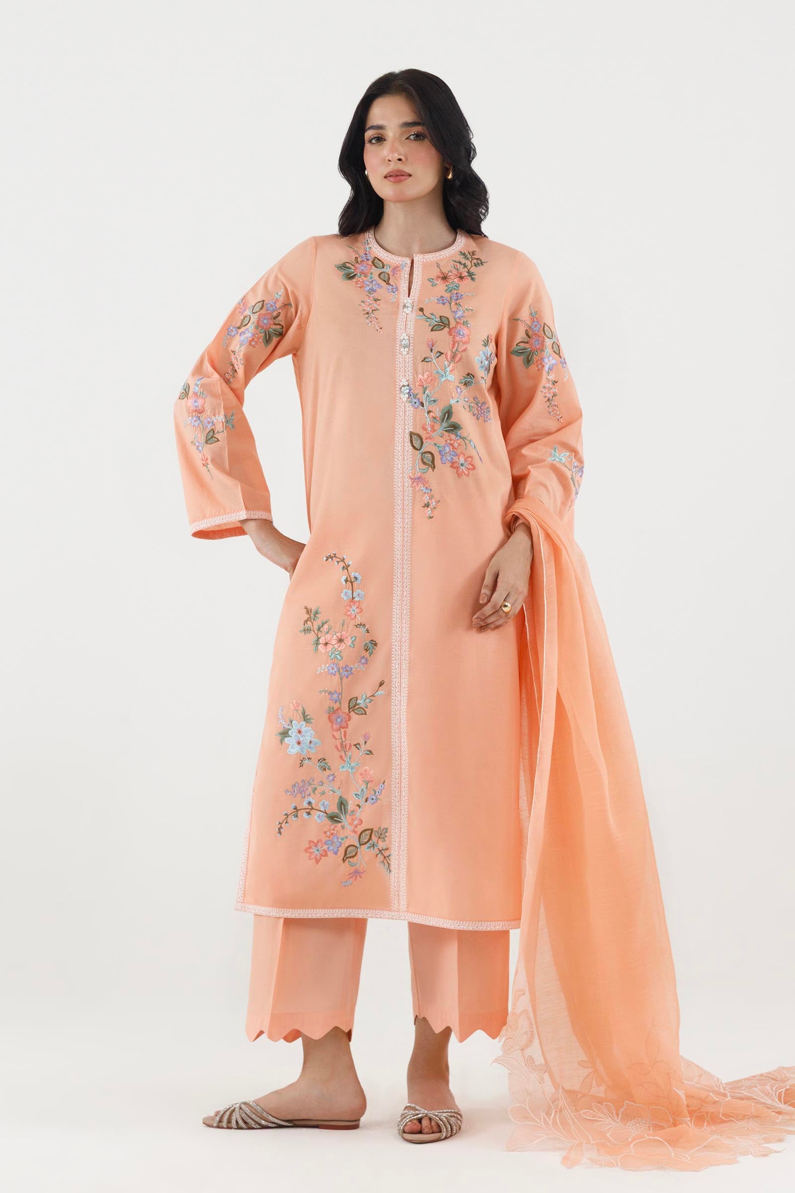 Stitched Embroidered Lawn Suit Main image