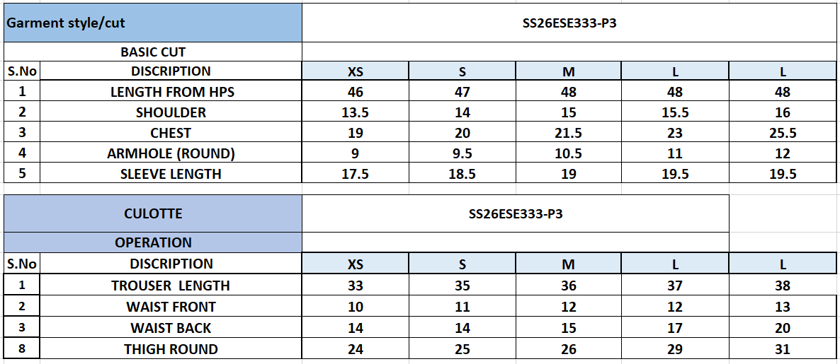 Size Chart