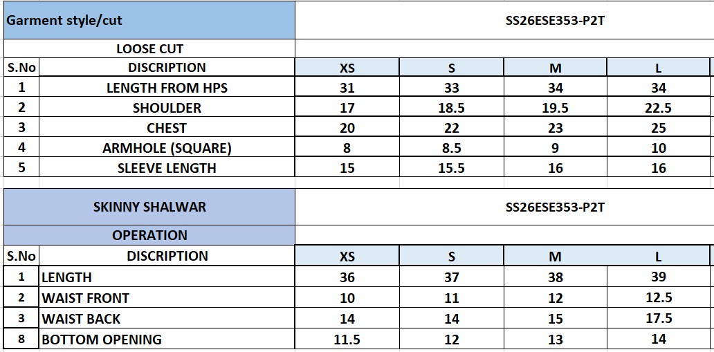 Size Chart
