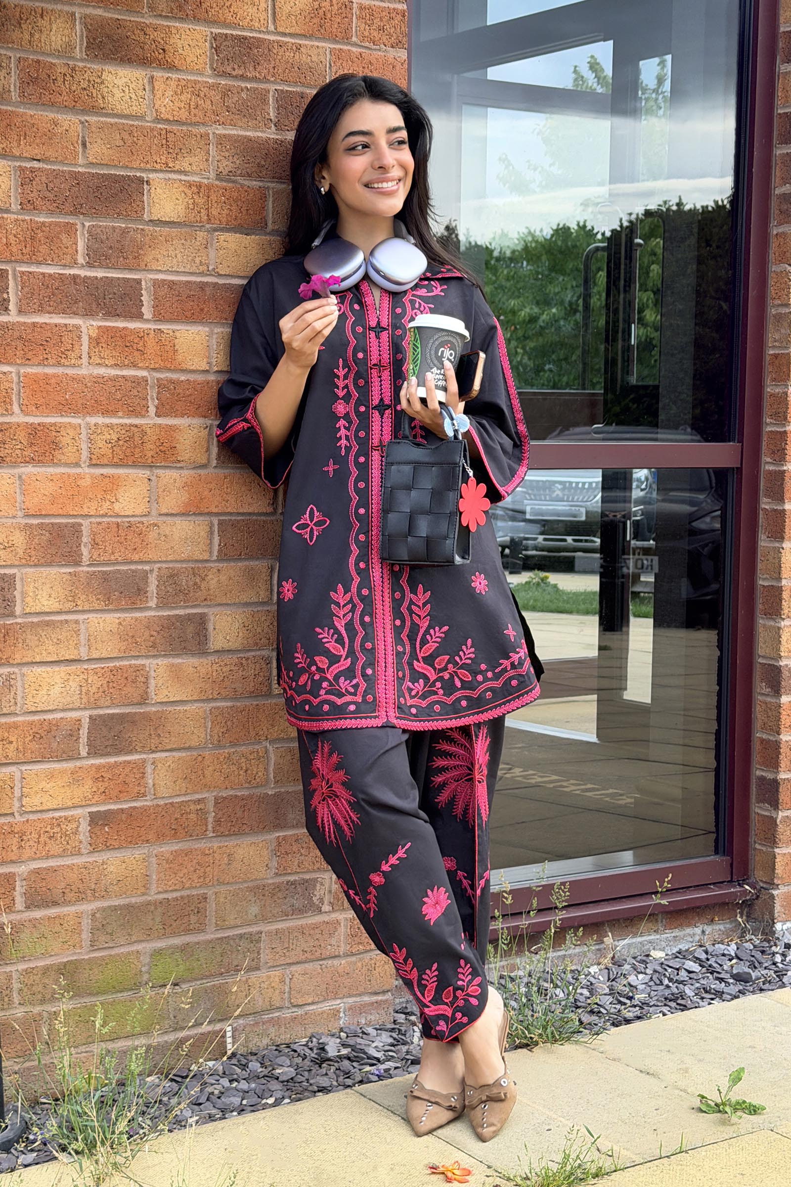 Stitched Embroidered Lawn Shirt+ Shalwar Secondary image