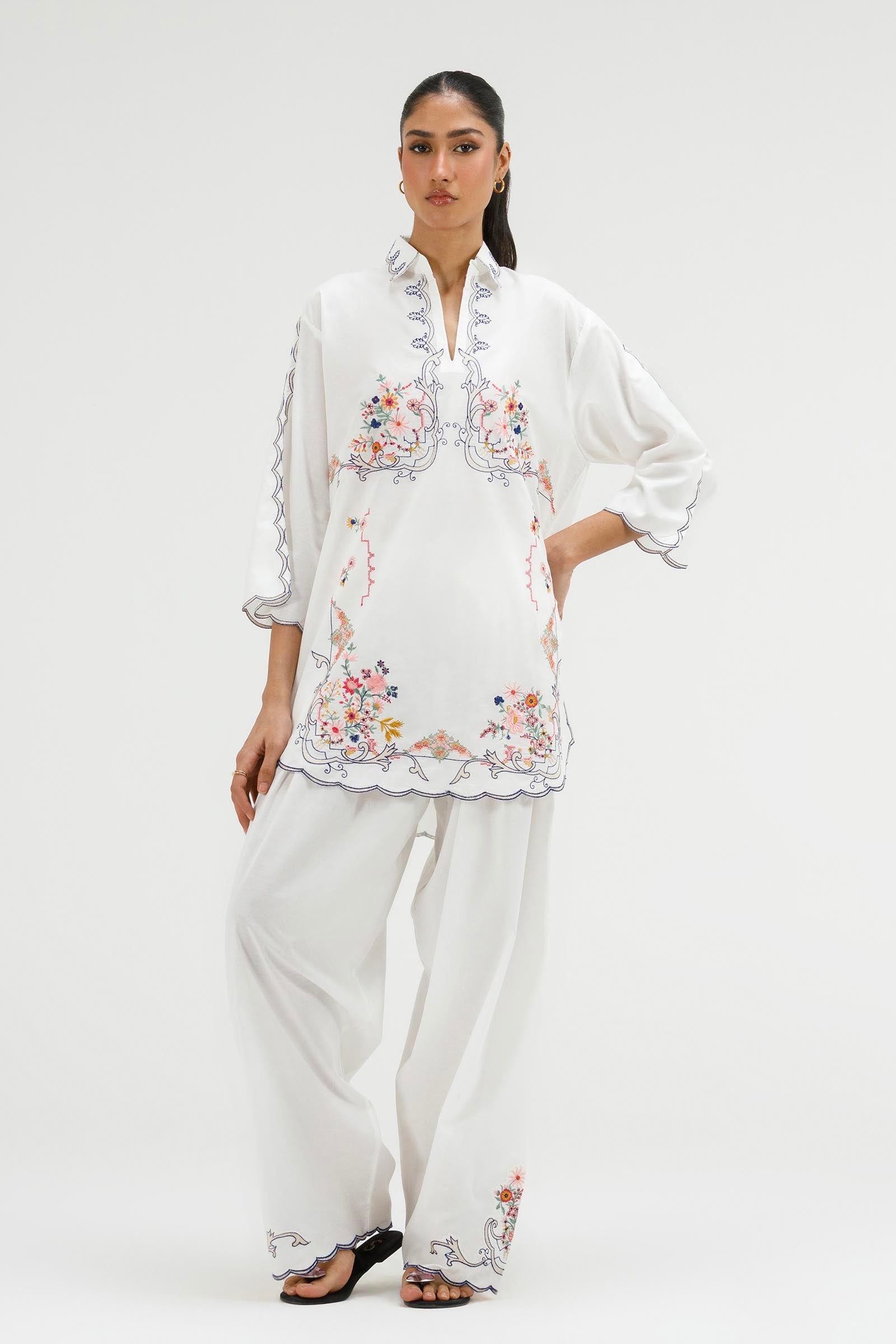 Stitched Embroidered Lawn Shirt+ Shalwar Main image