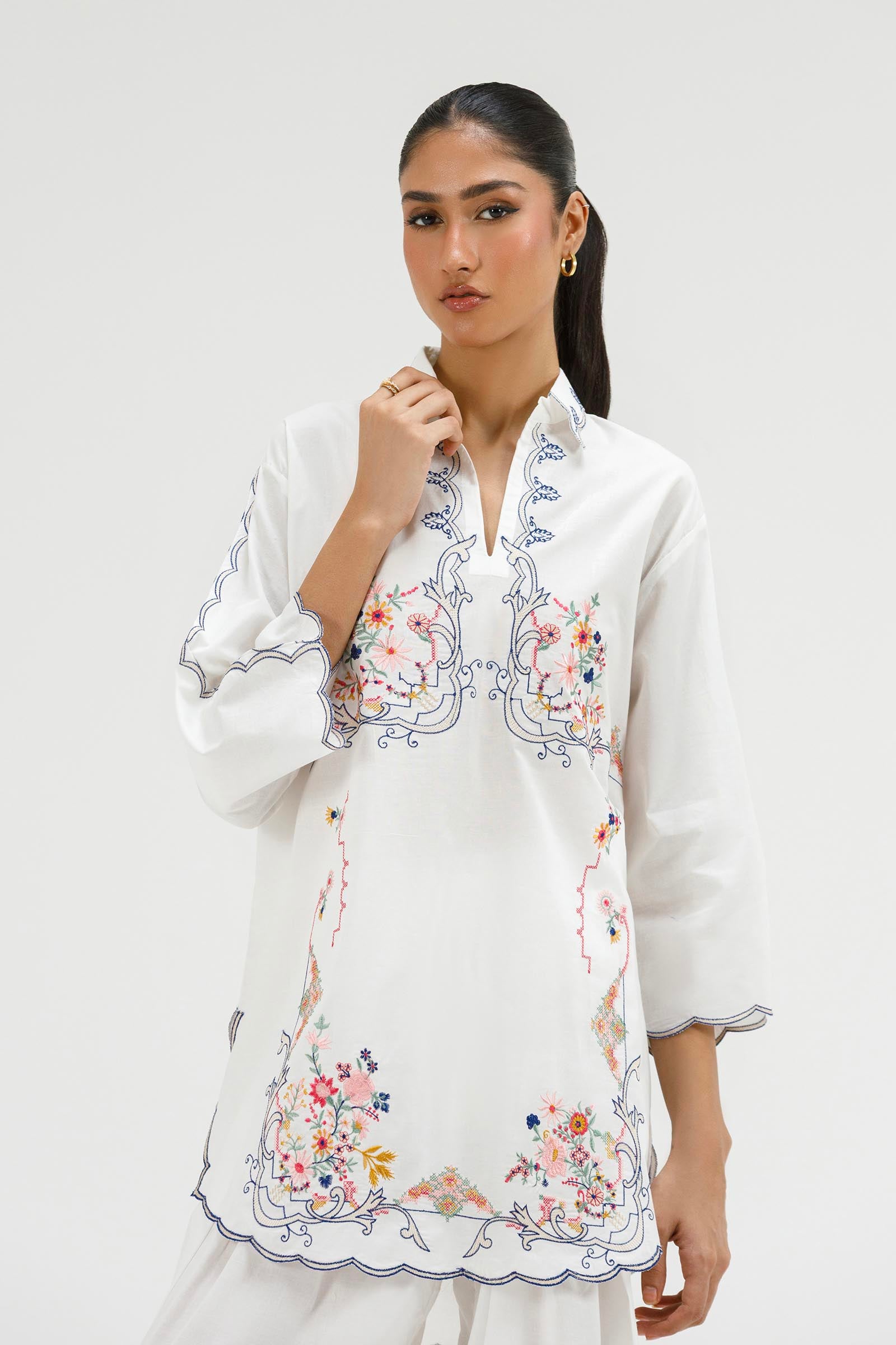Stitched Embroidered Lawn Shirt+ Shalwar