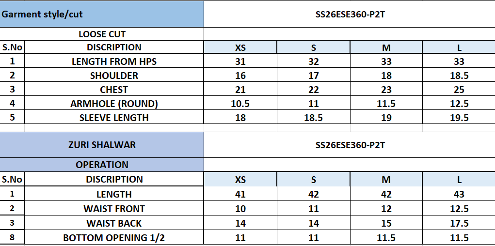 Size Chart