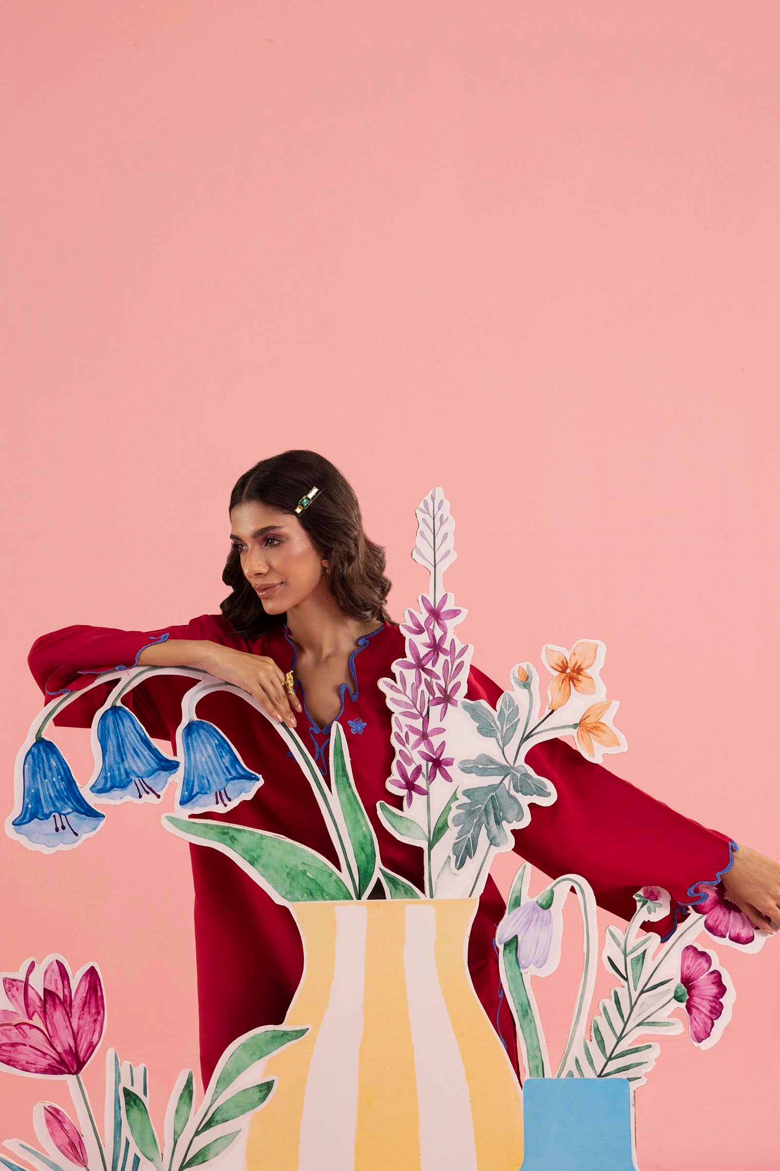 Stitched Embroidered Cambric Shirt+ Shalwar