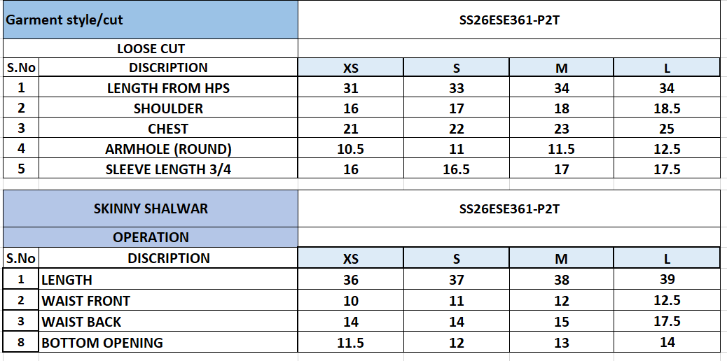 Size Chart