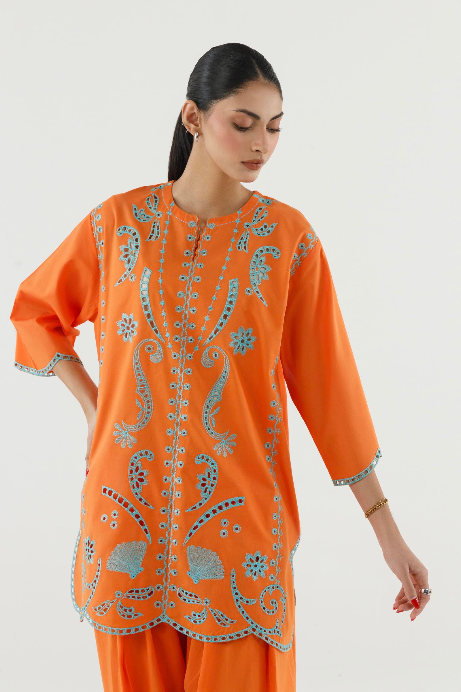 Stitched Embroidered Lawn Shirt+ Shalwar Secondary image
