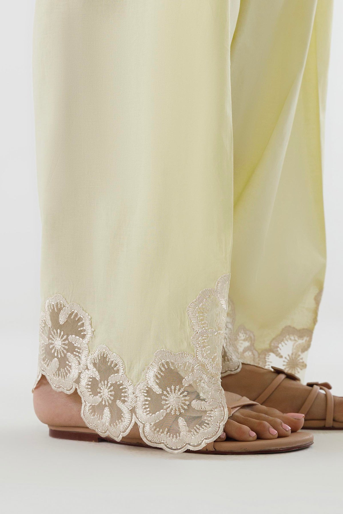 Stitched Embroidered Leno Kara Shirt+ Shalwar