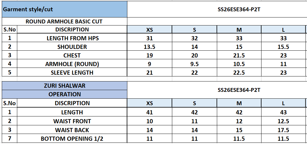 Size Chart