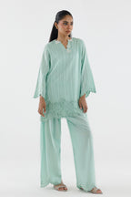 Stitched Embroidered Leno Kara Shirt+ Shalwar