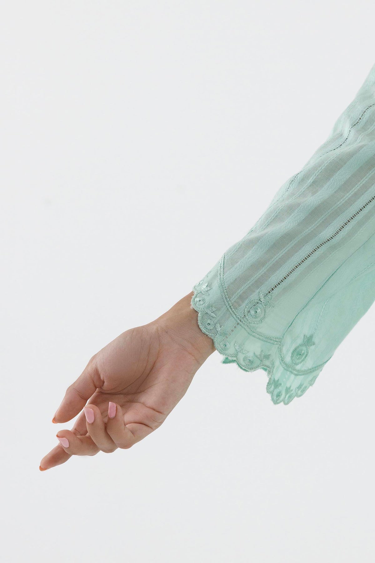 Stitched Embroidered Leno Kara Shirt+ Shalwar