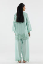 Stitched Embroidered Leno Kara Shirt+ Shalwar