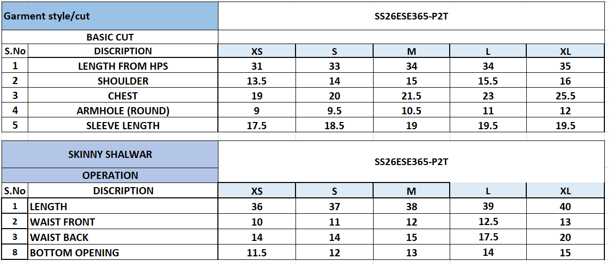Size Chart