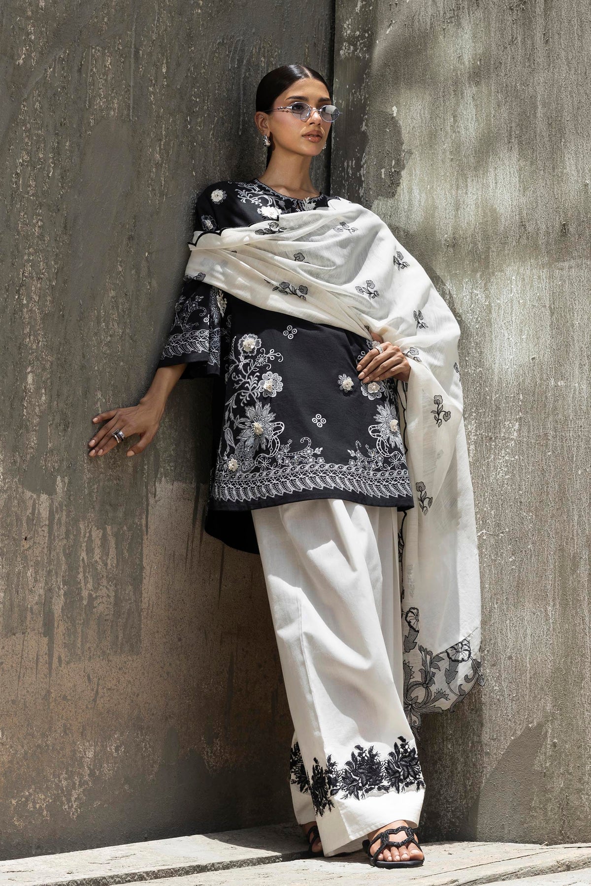 Stitched Embroidered Lawn Suit