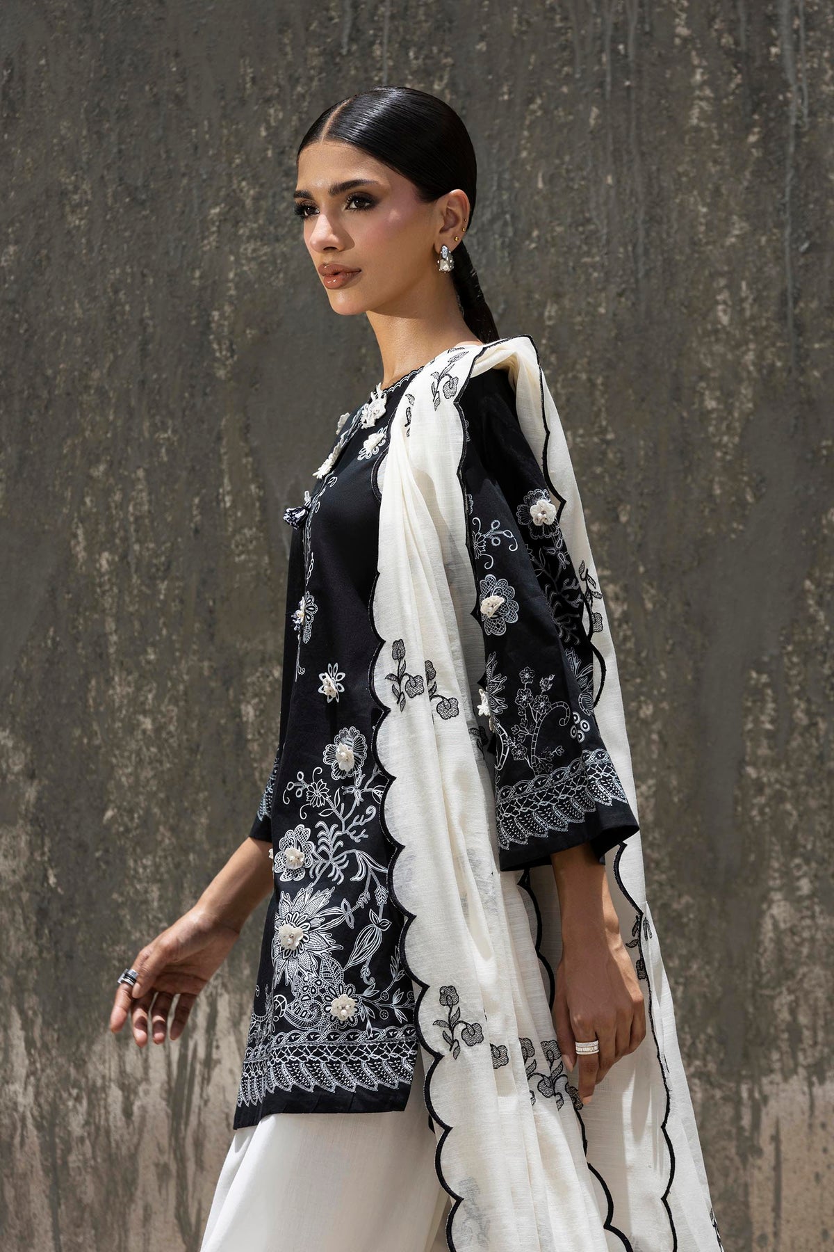 Stitched Embroidered Lawn Suit