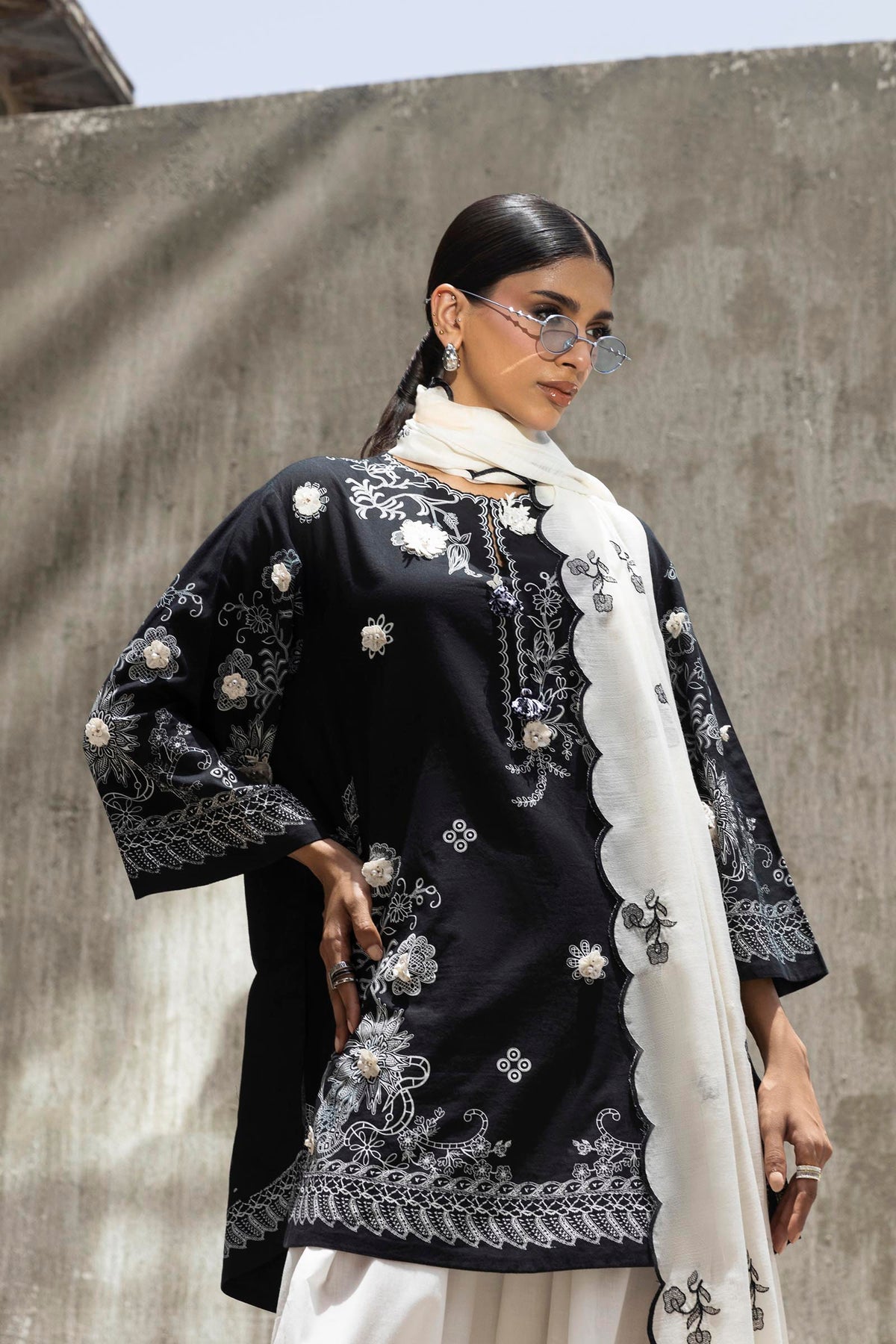 Stitched Embroidered Lawn Suit