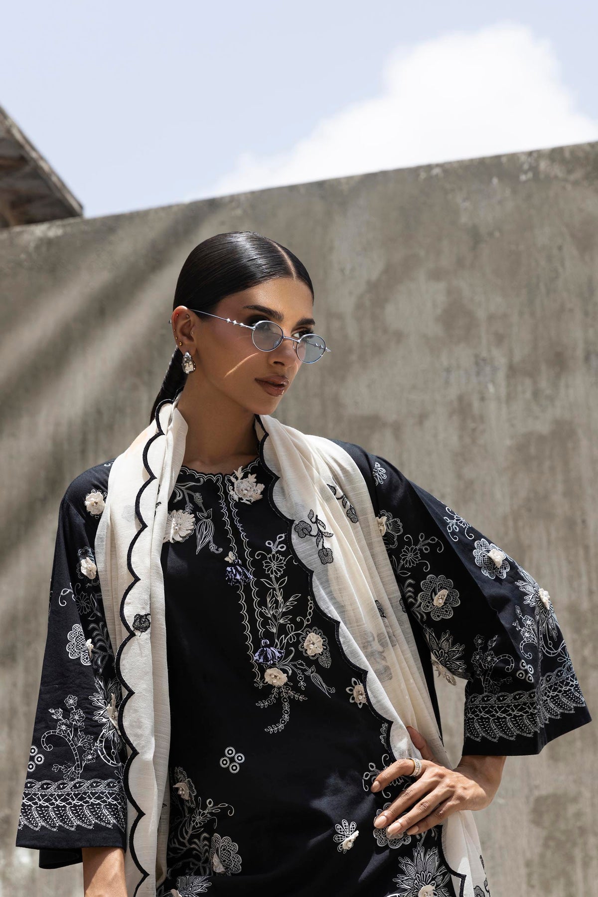 Stitched Embroidered Lawn Suit