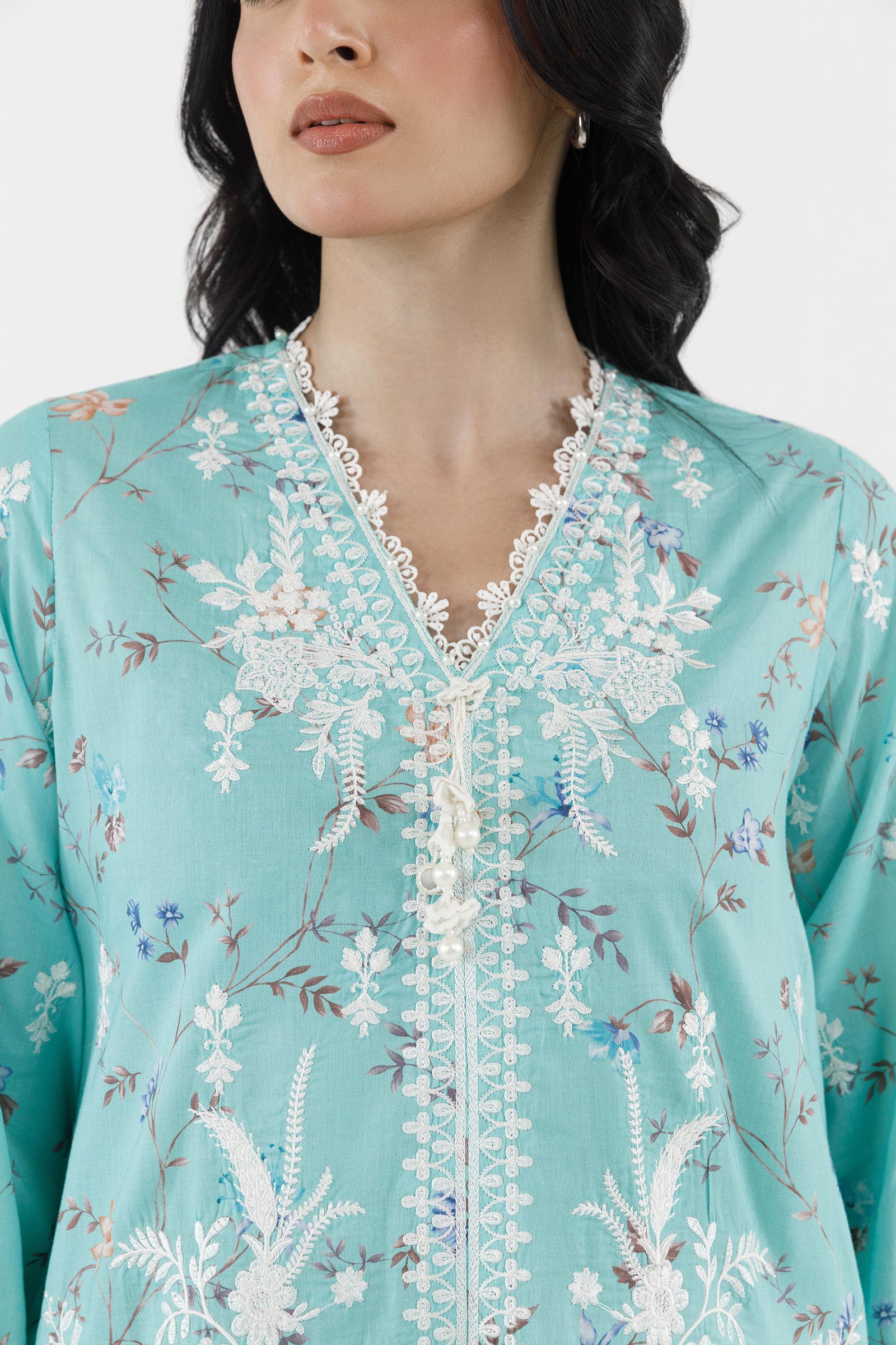 Stitched Embroidered Lawn Suit