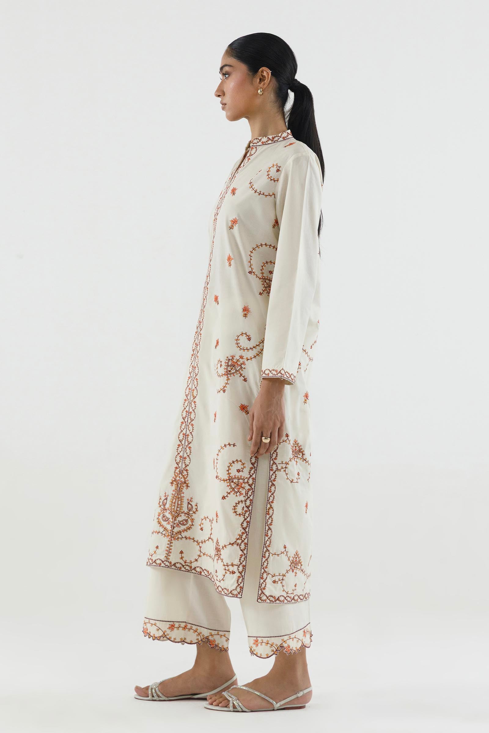 Stitched Embroidered Lawn Shirt+ Culotte