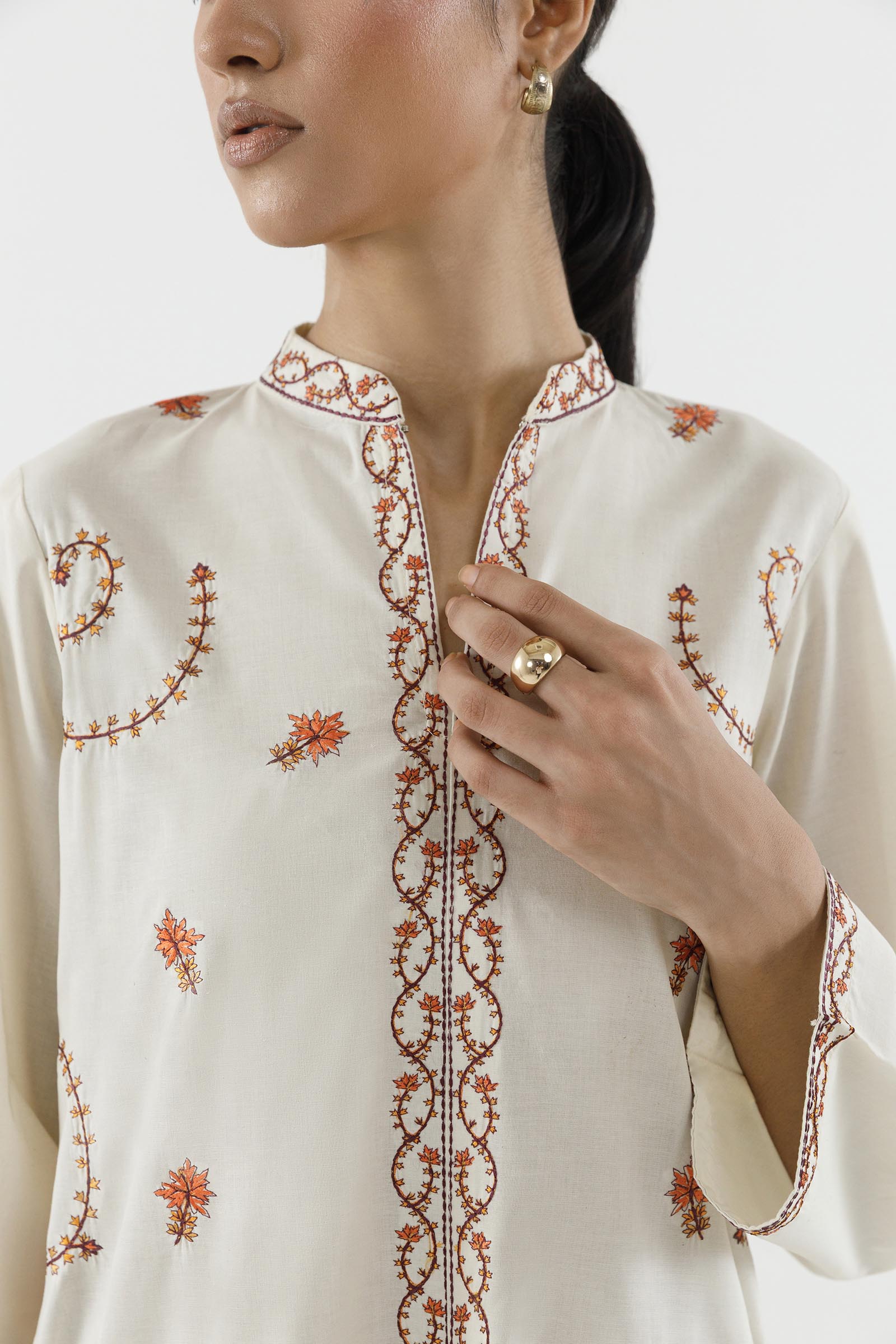 Stitched Embroidered Lawn Shirt+ Culotte