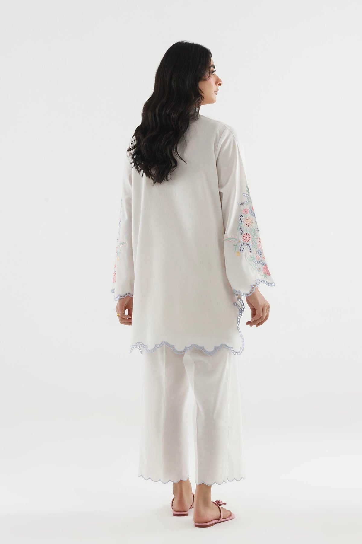 Stitched Embroidered Lawn Shirt+ Culotte