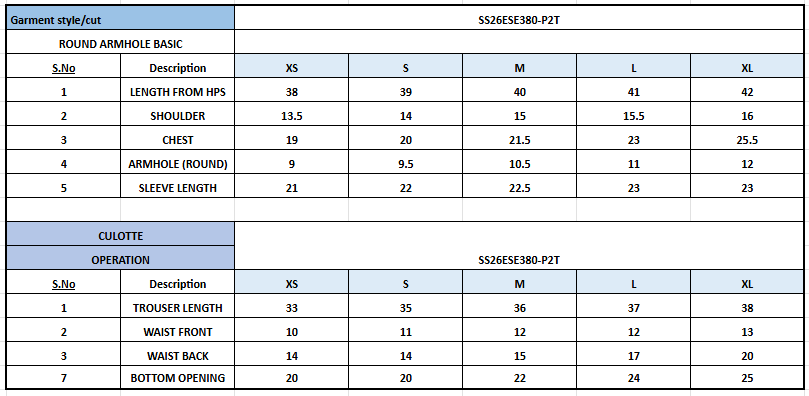 Size Chart