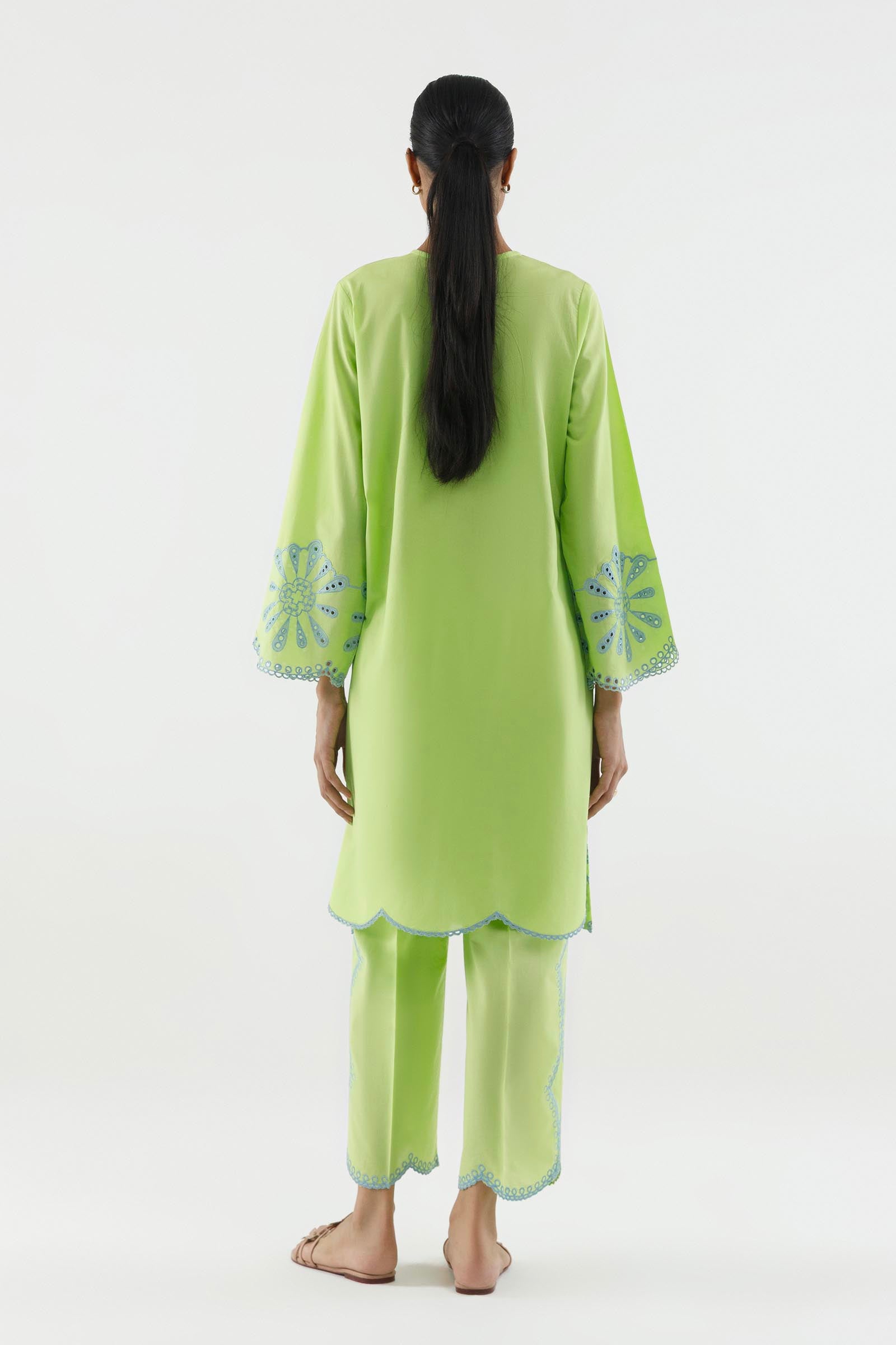 Stitched Embroidered Lawn Shirt+ Culotte