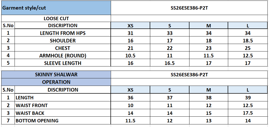 Size Chart