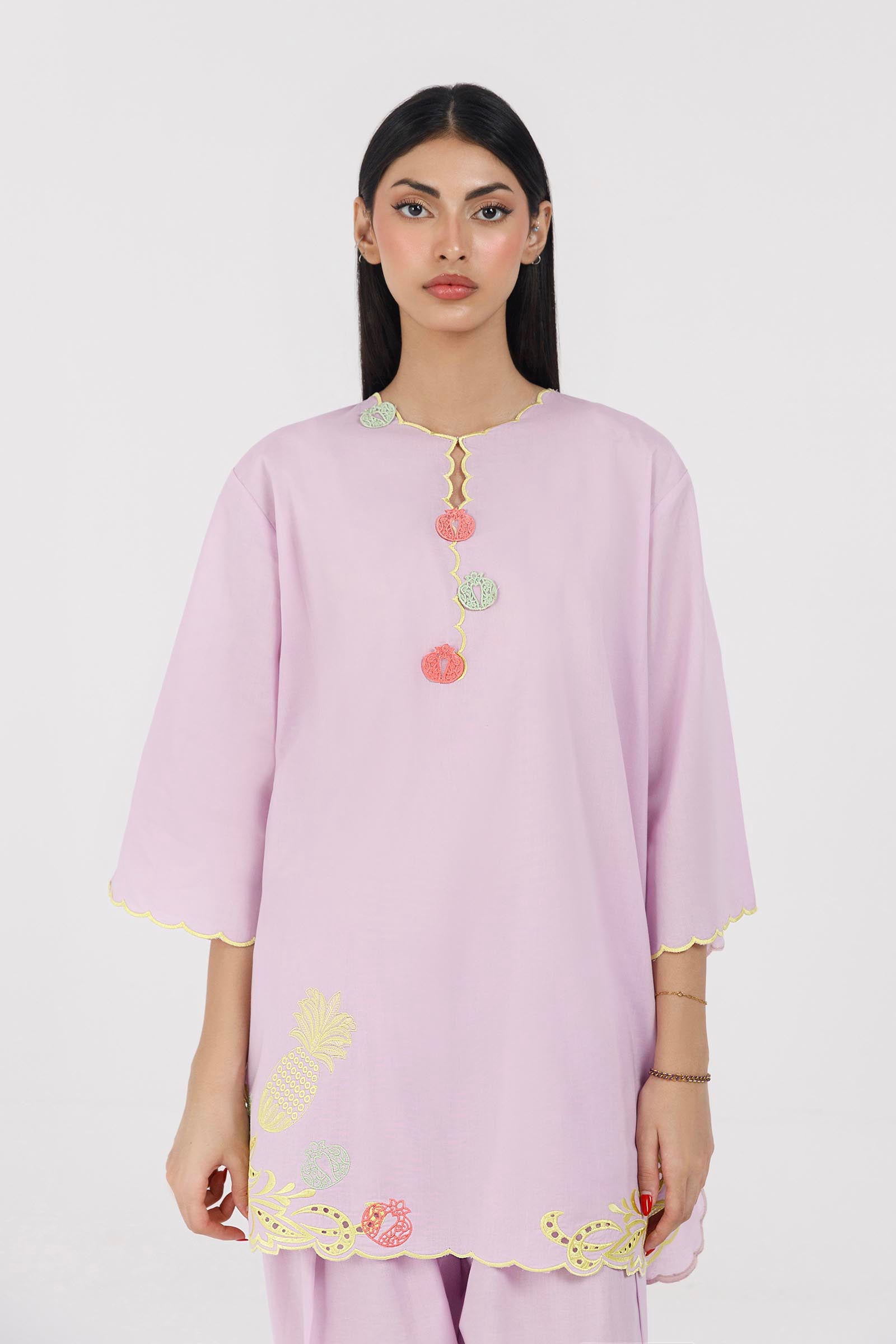Stitched Embroidered Lawn Shirt+ Shawar