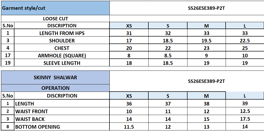 Size Chart