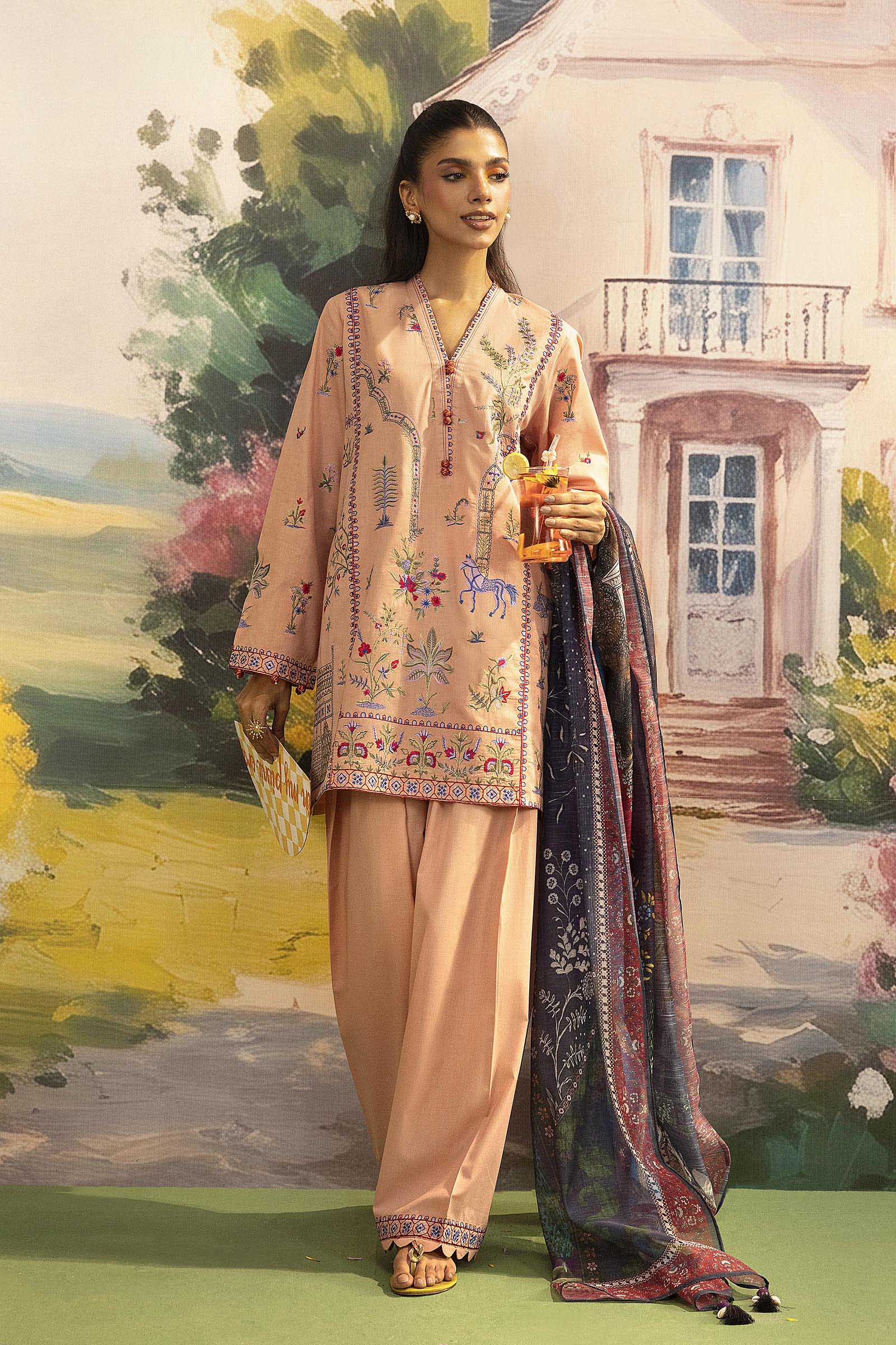 Stitched Embroidered Lawn Shirt+ Shalwar Main image