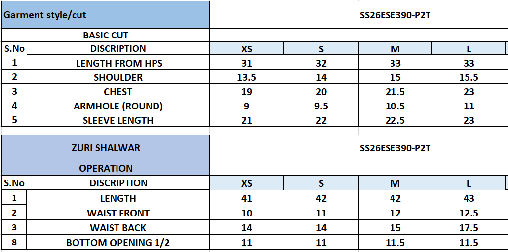 Size Chart