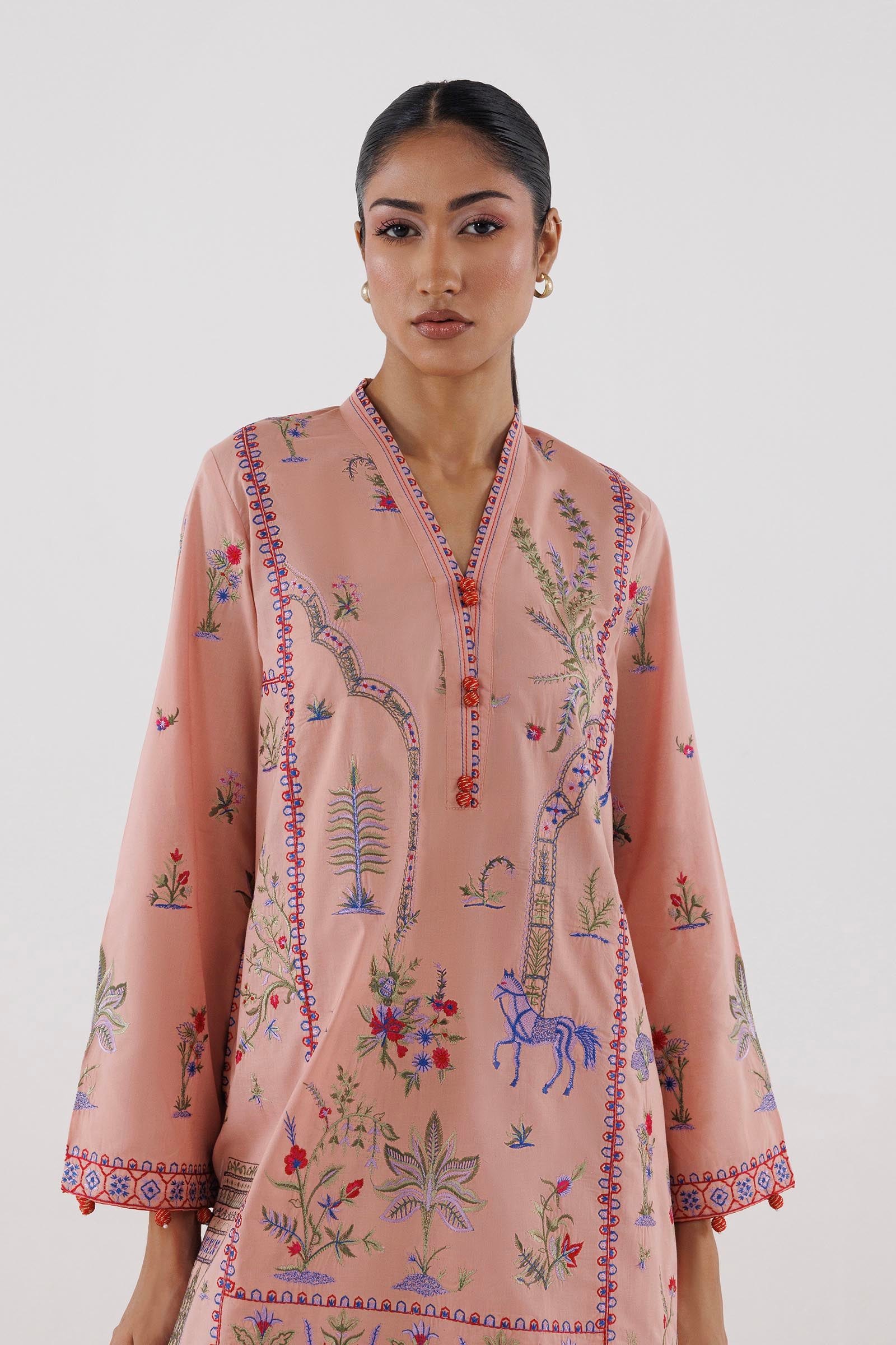 Stitched Embroidered Lawn Shirt+ Shalwar Secondary image