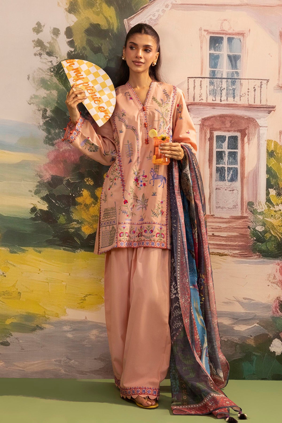 Stitched Embroidered Lawn Shirt+ Shalwar