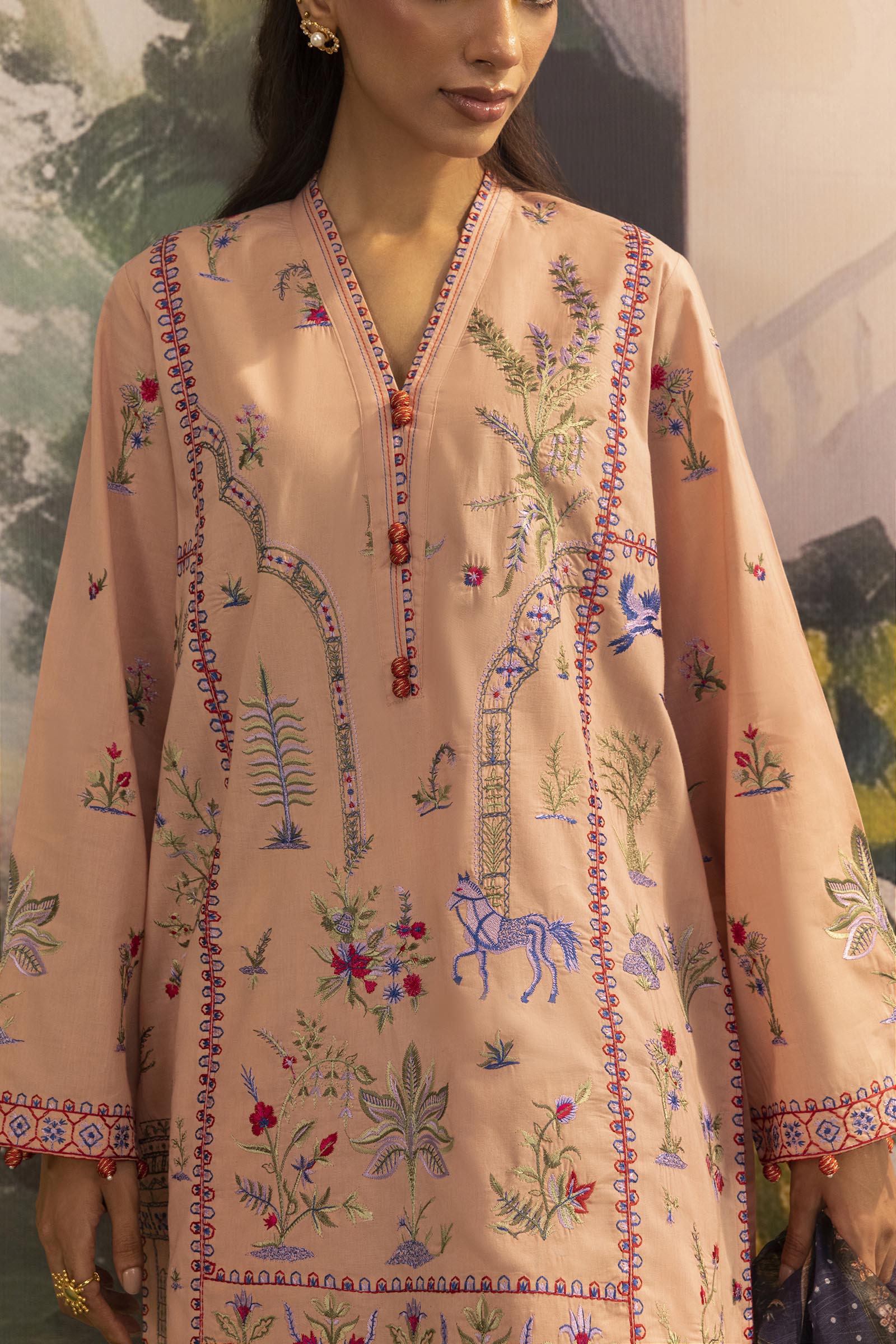 Stitched Embroidered Lawn Shirt+ Shalwar