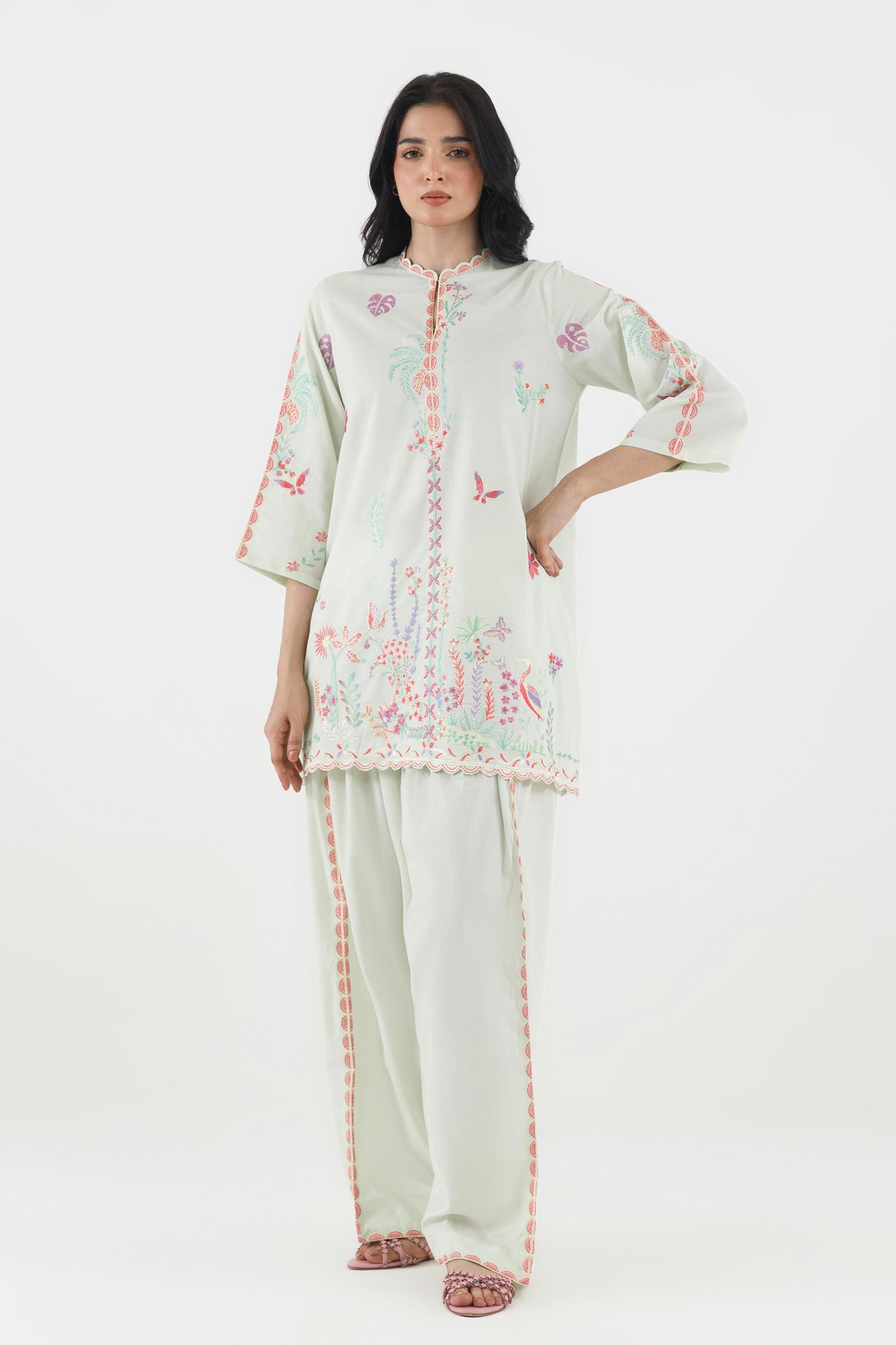 Stitched Embroidered Lawn Shirt+ Shalwar Main image