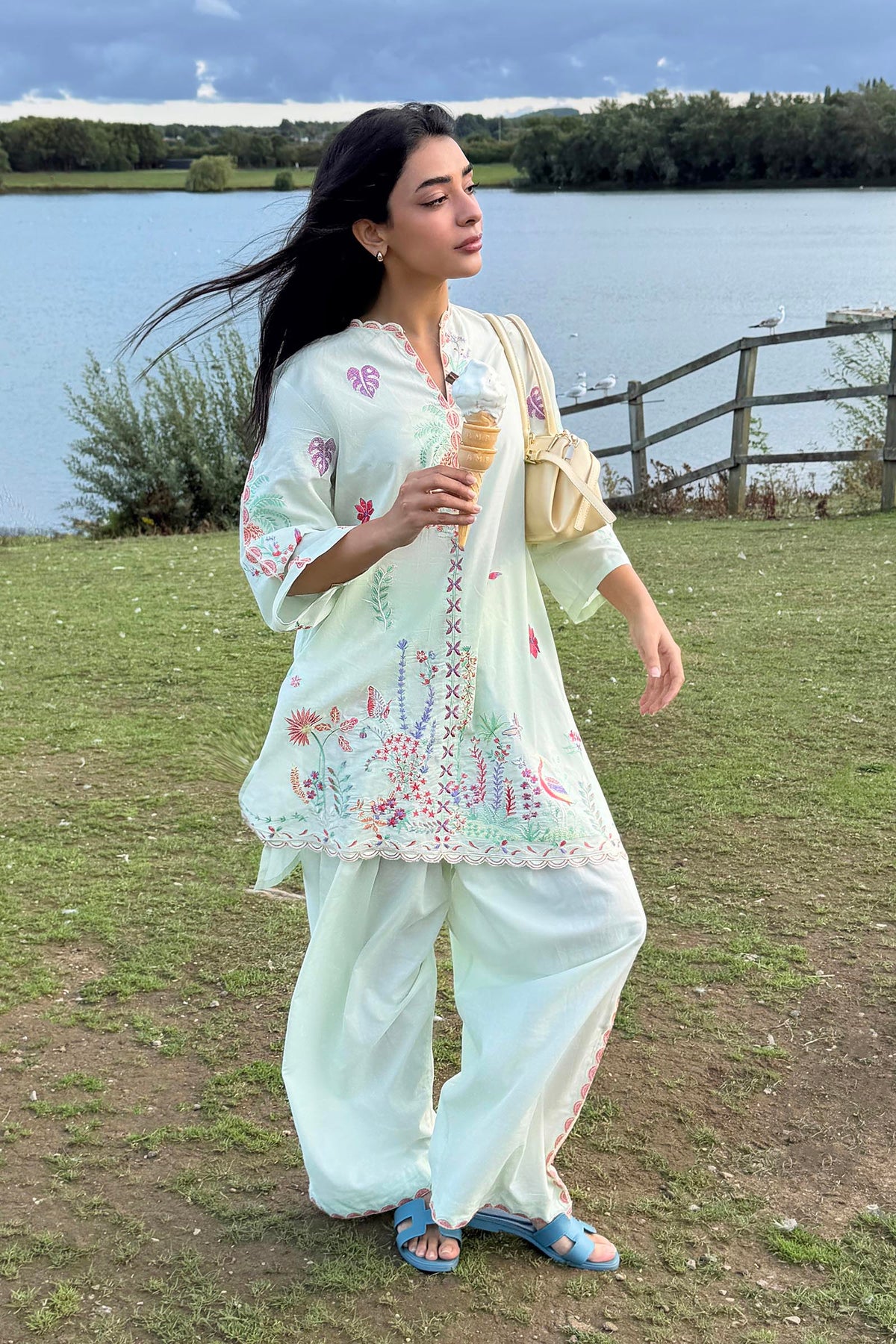 Stitched Embroidered Lawn Shirt+ Shalwar Main image