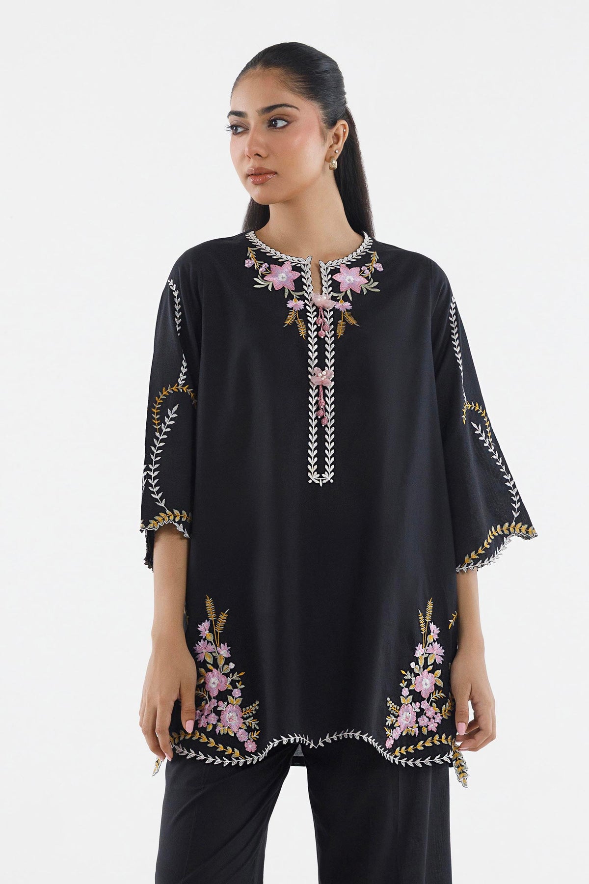 Stitched Embroidered Lawn Shirt+ Culotte