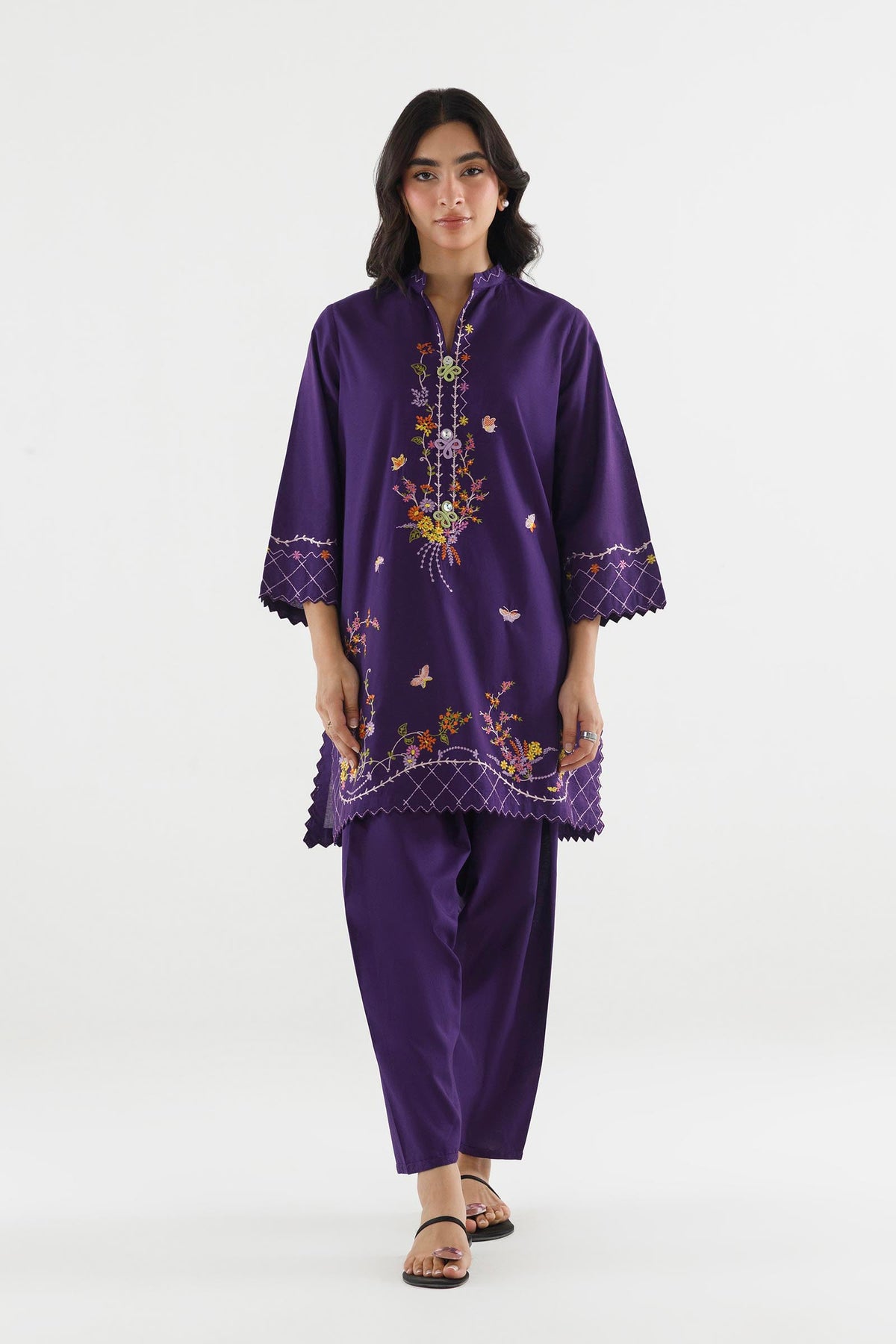 Stitched Embroidered Lawn Shirt+ Shalwar Main image