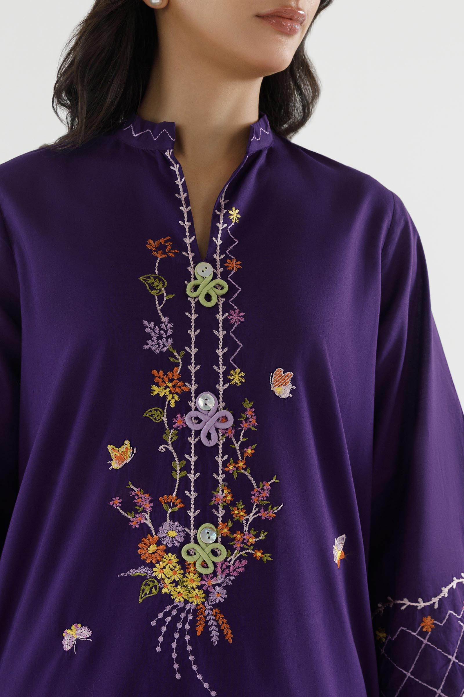 Stitched Embroidered Lawn Shirt+ Shalwar