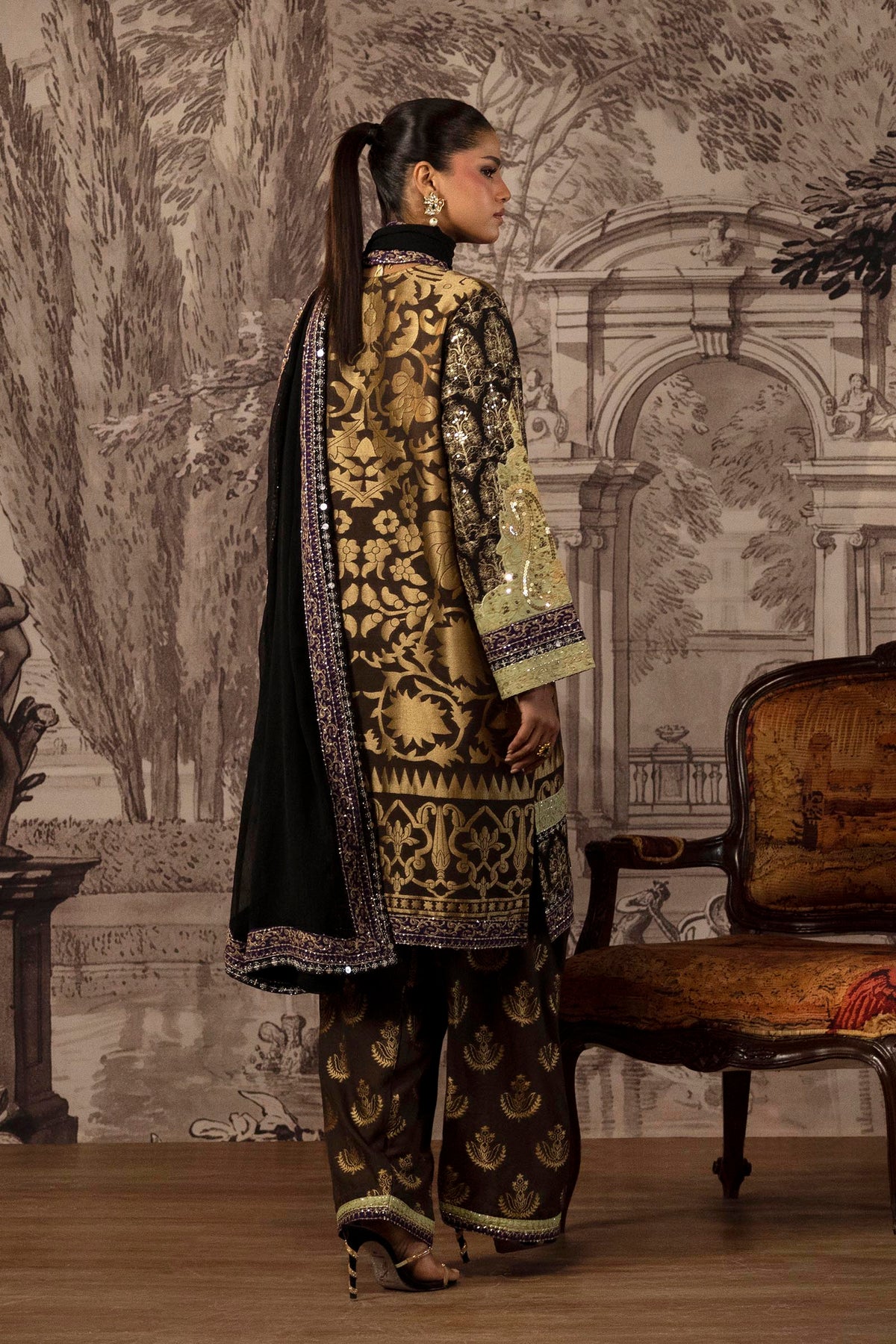 Stitched Embroidered Jacquard Suit