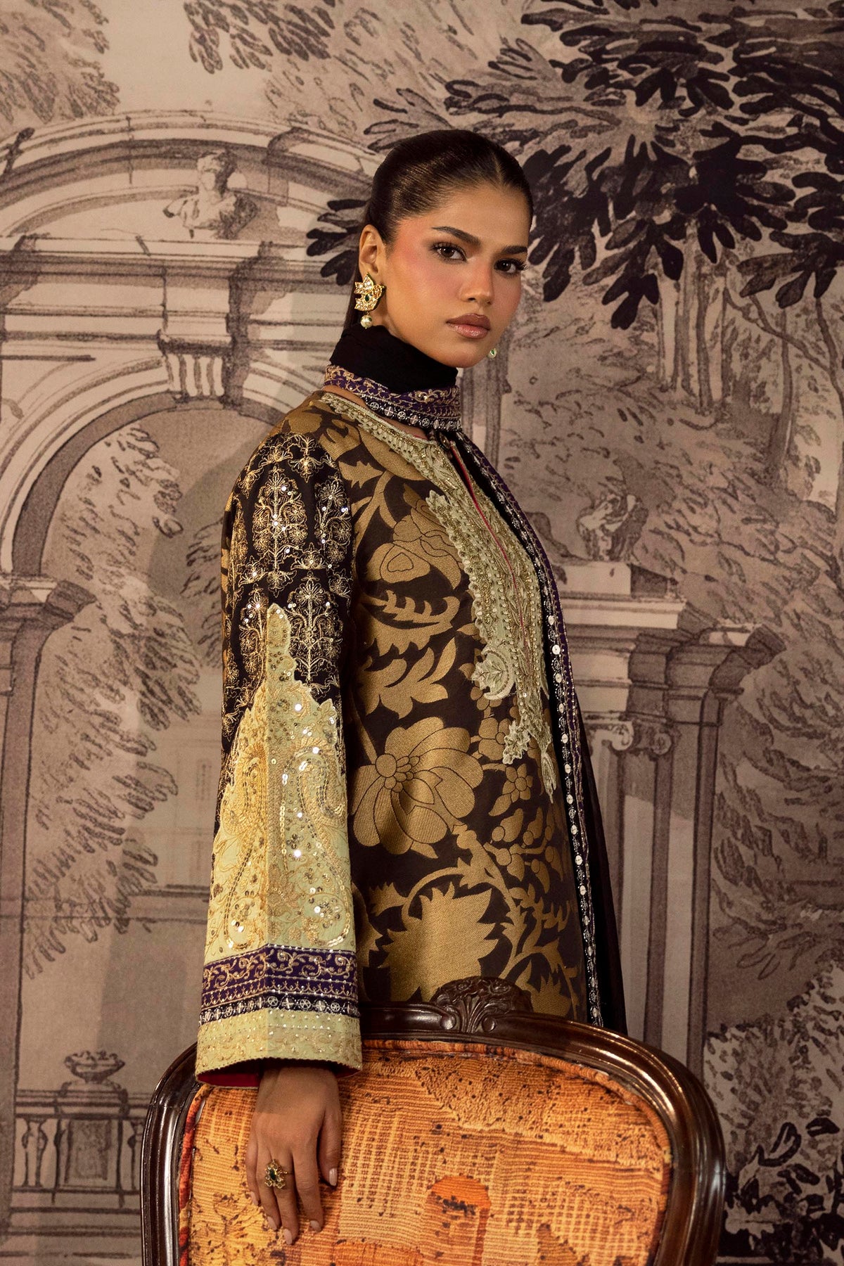Stitched Embroidered Jacquard Suit
