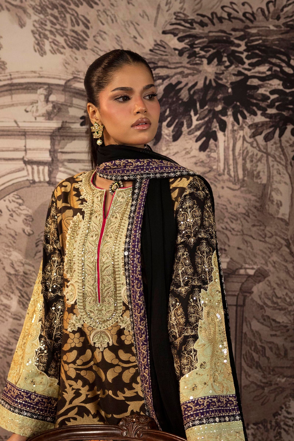 Stitched Embroidered Jacquard Suit