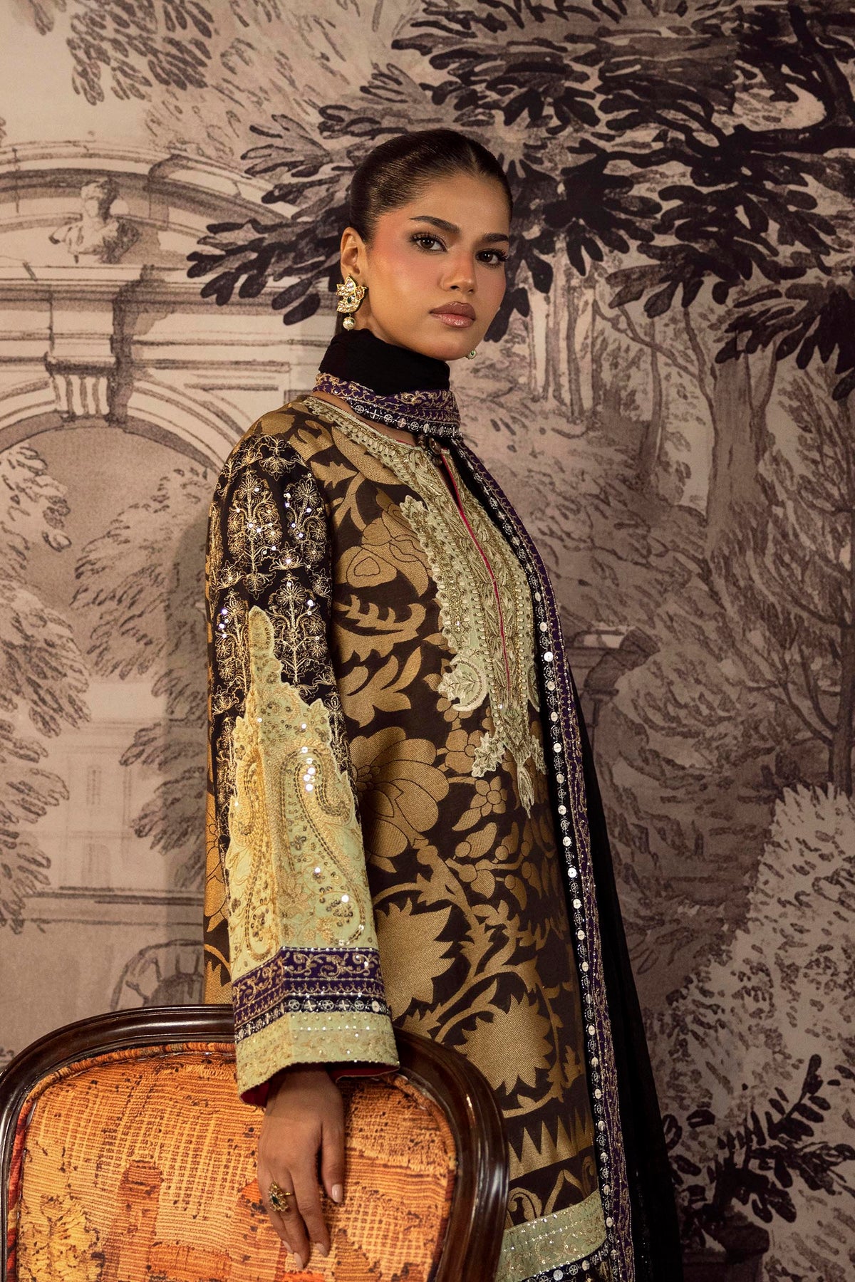 Stitched Embroidered Jacquard Suit