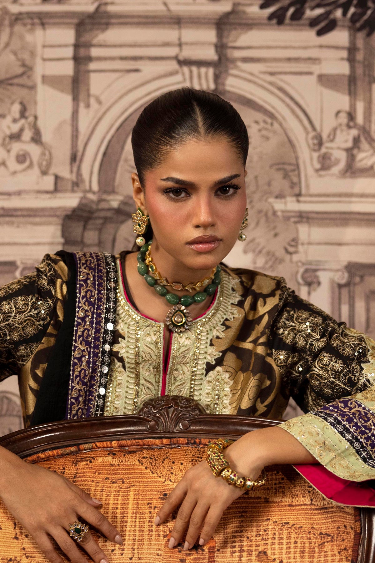 Stitched Embroidered Jacquard Suit