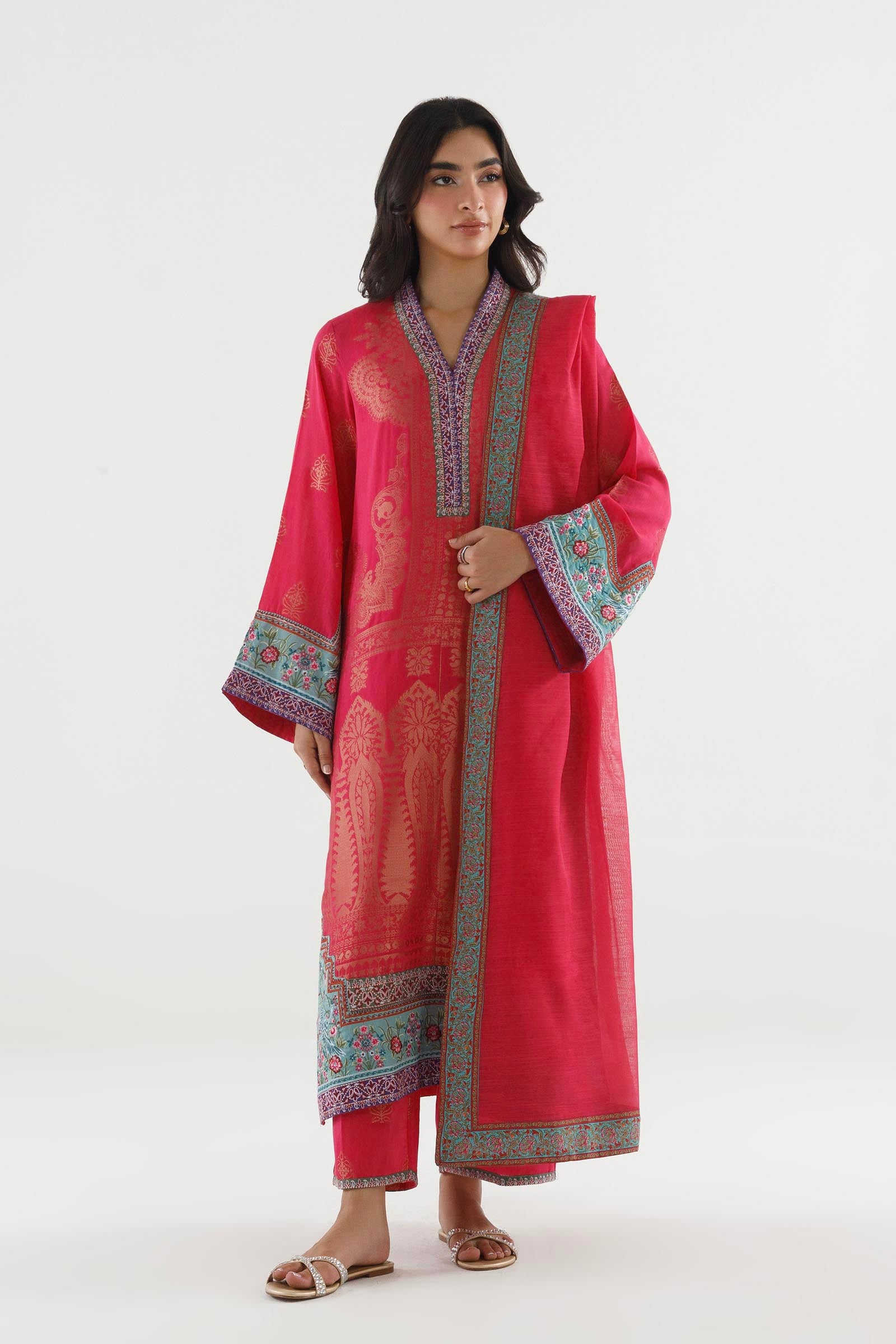Stitched Embroidered Jacquard Suit