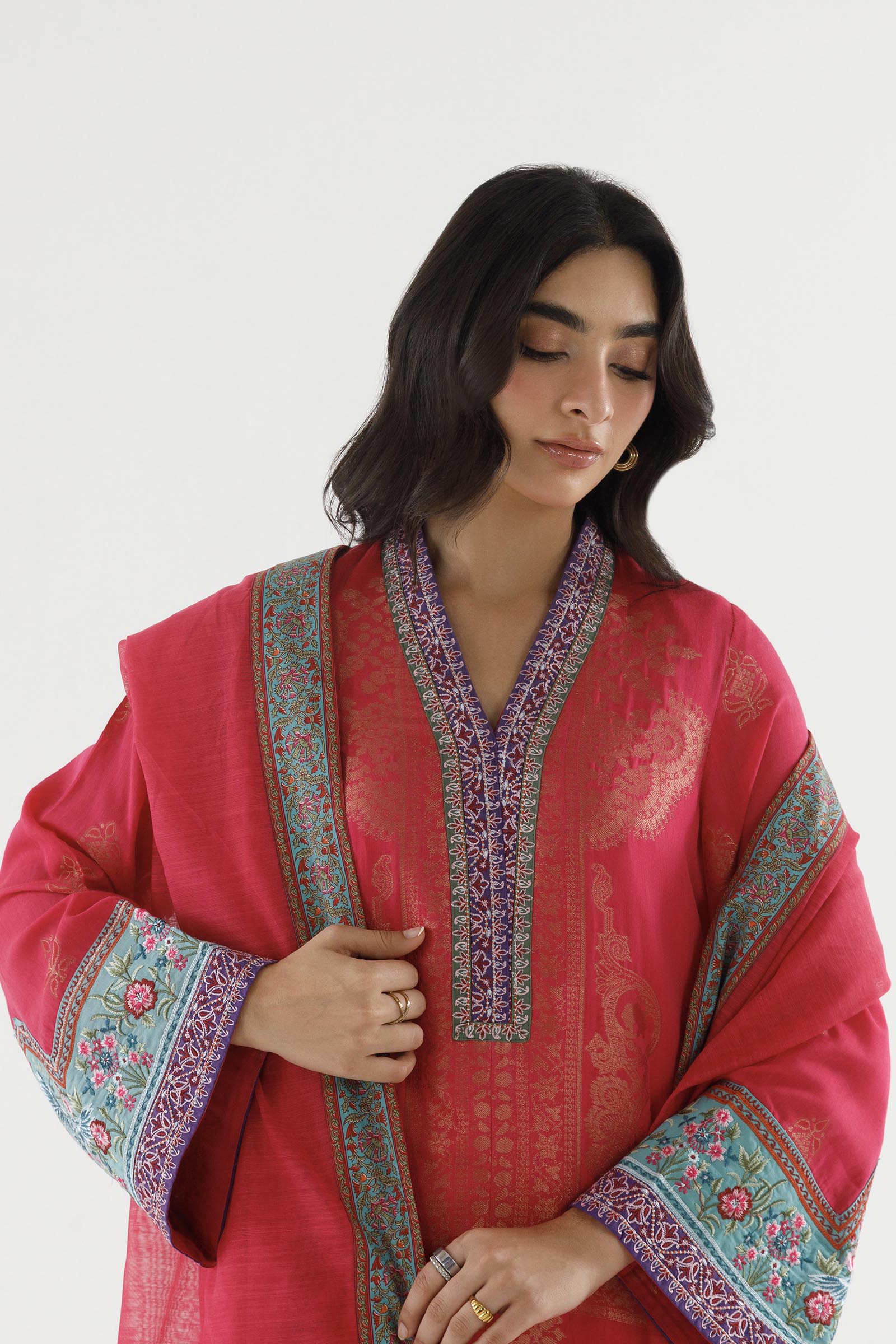 Stitched Embroidered Jacquard Suit