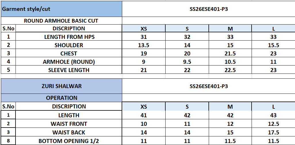 Size Chart