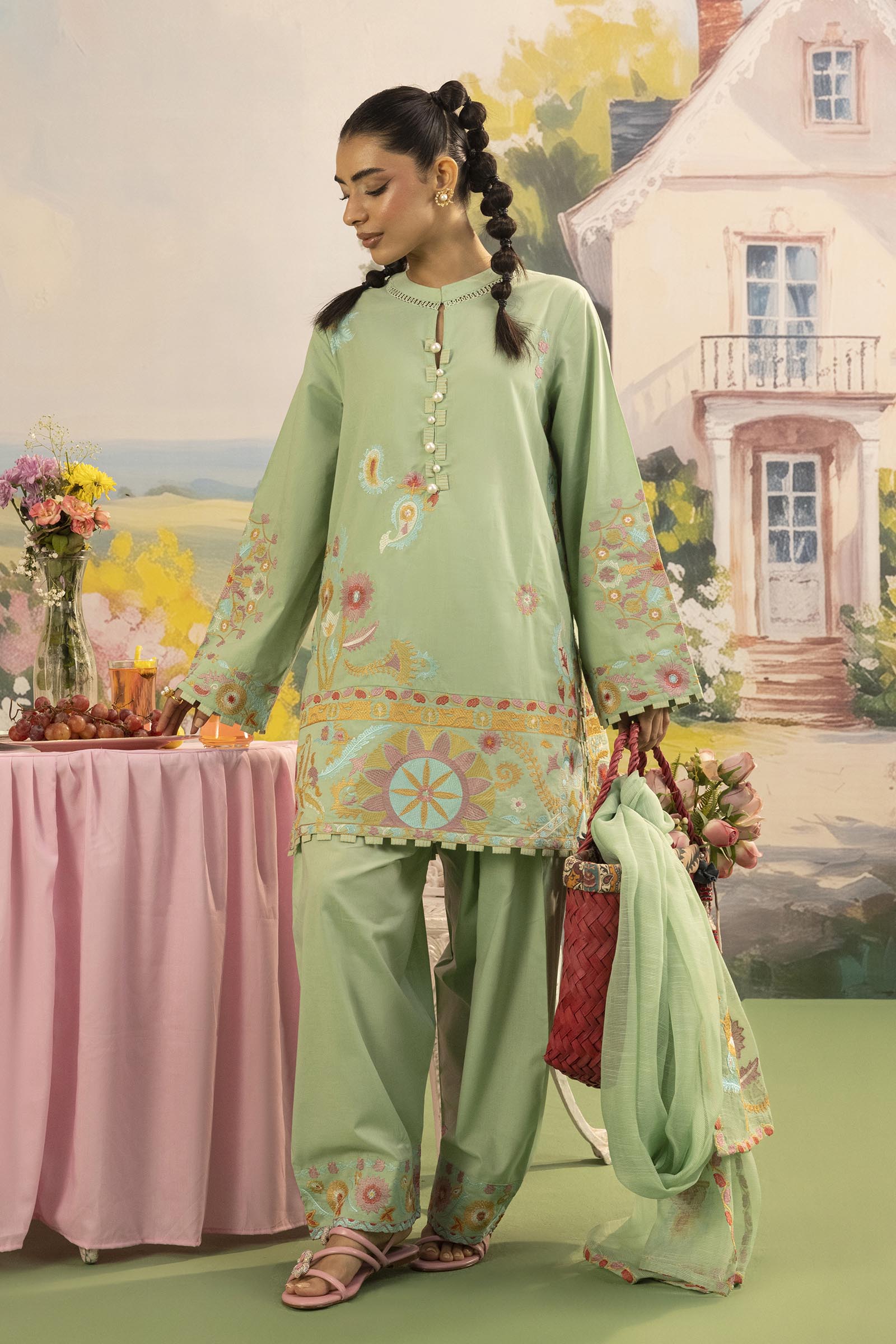 Stitched Embroidered Lawn Suit Main image
