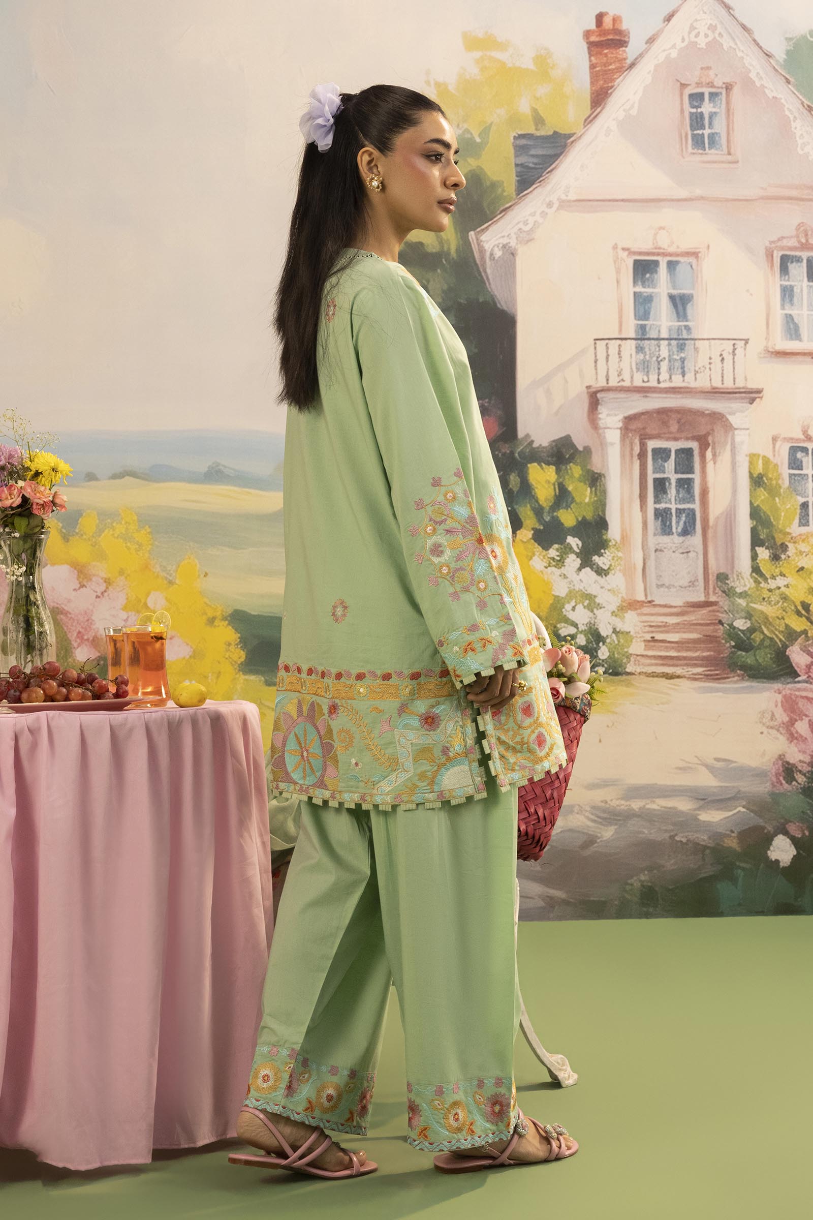 Stitched Embroidered Lawn Suit Secondary image